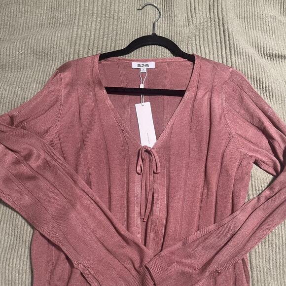 Pink Cardigan With Tie Front - Picture 2 of 6